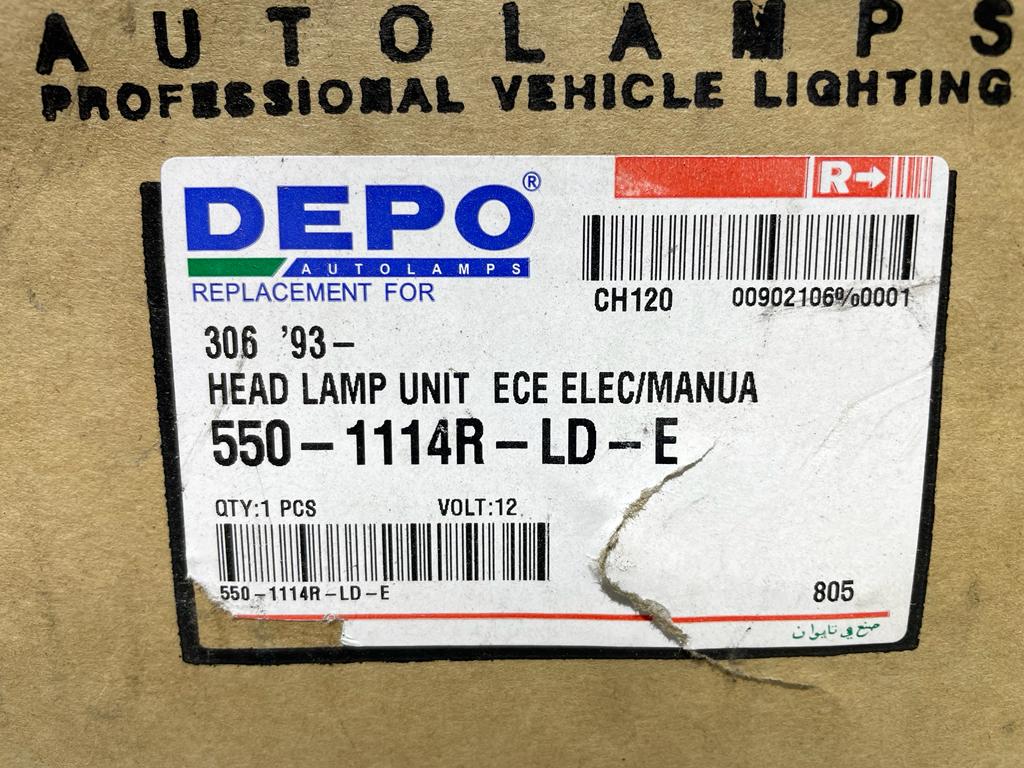 550-1114R-LD-E Faro Peugeot 306 delantero derecho 550-1114R-LD-E